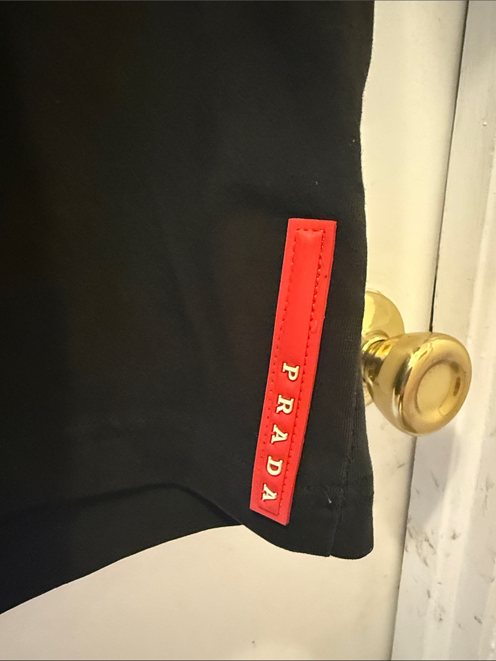 Prada Black Short-Sleeve Logo Tee with Embroidered Logo - Picture 4 of 4